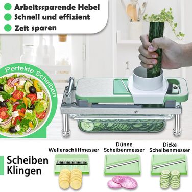 Набір для нарізки овочів 8-в-1 з контейнером, з нержавіючої сталі, для салату та нарізки