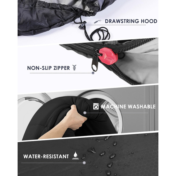 Adult Lightweight Waterproof Sleeping Bag - Cold Weather Camping & Hiking Bag for Men & Women - Includes Compression Bag