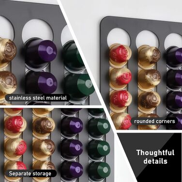 Тримач для капсул Nespresso Original, органайзер для 40 капсул, магнітний, без свердління
