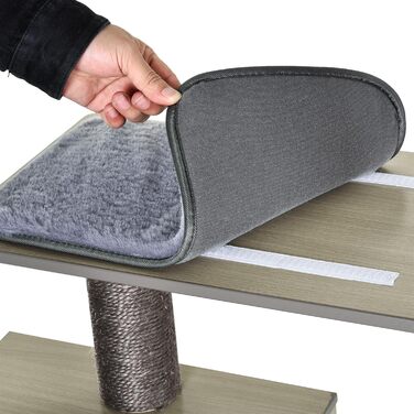 Дерев'яний комплекс для котів PawHut з гамаком, 230-250 см, сірий+кремовий, з захистом від перекидання