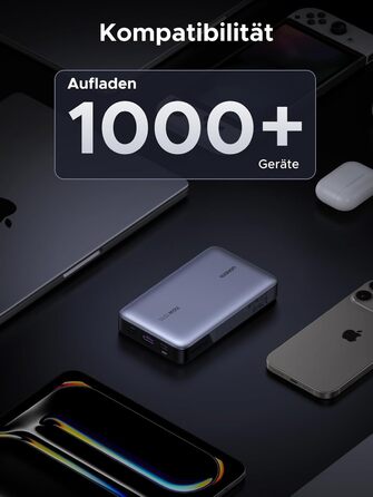 Power Bank UGREEN Nexode 100W, 20000mAh, 3 USB-C, цифровий дисплей, сумісний з MacBook, iPhone, Galaxy, Dell