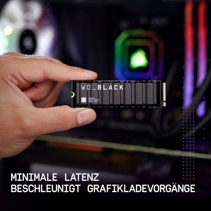 SSD накопичувач WD_BLACK SN850X 8TB PCIe Gen4 з радіатором - ігровий SSD, 7300 МБ/с читання, 6300 МБ/с запис