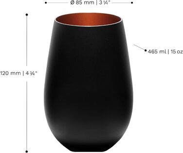 Stölzle Lausitz Glasses 465ml | Drinking Glasses 6-Piece Set | Dishwasher-Safe Drinking Glass Set | Shatterproof | Universal Glasses as Water Glasses, Juice Glasses, Whiskey Glasses | Black Bronze
