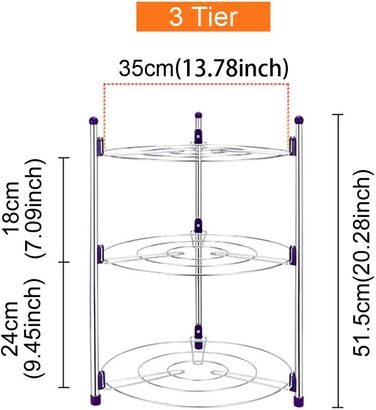 Usmascot Pot Rack, 3-Tier Kitchen Storage Shelf for Pots, Pot Lids Storage Rack, High-Quality Chrome-Plated Stainless Steel Stand (3-Tier)