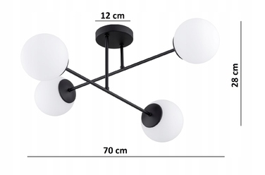 Підвісна люстра Elko-Lighting чорна, сучасна, на 4 цоколі E27