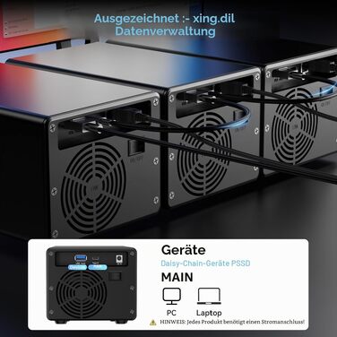 Зовнішній корпус для HDD/SSD CENMATE 803TC Dual Bay, 10Gbps, USB 3.2 (A/C), алюмінієвий з охолодженням для 2.5/3.5 SATA дисків, Hot Swap