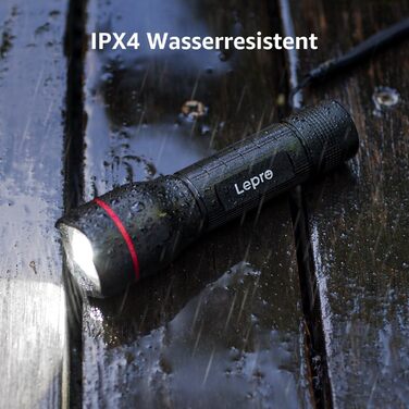 LED ліхтарик Lepro LE050 - екстремально яскравий, з кліпсою, зумується, 5 режимів, водонепроникний, для кемпінгу, відпочинку на природі, риболовлі, подарунок