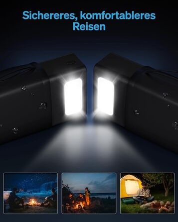 Портативний повербанк 50000 мАг з 5 виходами та 2 входами, швидка зарядка 22,5 Вт, ліхтарик, чорний