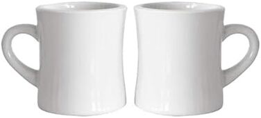 Serami Original Coffee Mug Set, 325 ml, White, Ceramic Mugs, ideal for kitchen, travel, and hot tea, Retro Waffle House Mug with Handle, Durable Coffee Mugs (2 pieces)