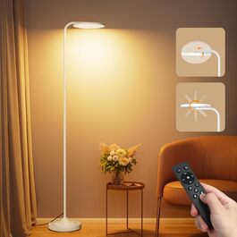 Стійка лампа SIBRILLE 36W з регулюванням яскравості, LED, для вітальні, спальні, офісу, з пультом керування, поворотна, тепле/холодне світло