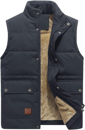 Тепла термопояс KEFITEVD для чоловіків, зимова жилетка з коміром, мисливська жилетка, флісова жилетка, однотонна робоча жилетка (L, темно-сірий)