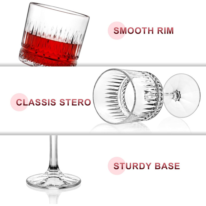 Набір келихів для вина 4 шт., 400 мл, великі кришталеві келихи, квадратні келихи для червоного вина з довгим ніжкою, подарунок на весілля/день народження (прозорі)