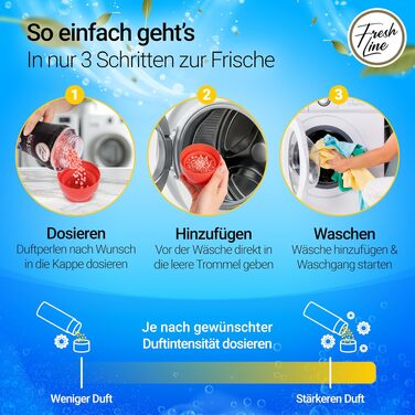 Парфумовані перли для прання Freshline, ароматизатор для пральної машини «Свіжа бавовна», 6 x 300 г