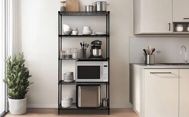 Nilpferd® Metal Wire Shelving Unit - 5 Shelves (89x39x179cm)