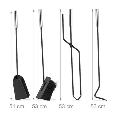Relaxdays Fireplace Tool Set, 5-Piece in Bucket