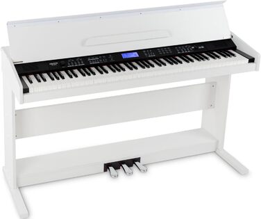 FunKey DP-88 II – цифрове піаніно з 88 клавішами, поліфонія 128, 360 звуків, 160 стилів, MP3-плеєр, функція навчання, запис та відтворення, 3 педалі, білий колір