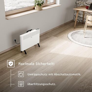 Електричний конвекторний обігрівач Stiebel Eltron 2 kW, для площі 25 м², з регулюванням, на роликах, TÜV-сертифікований, енергозберігаючий, 204450
