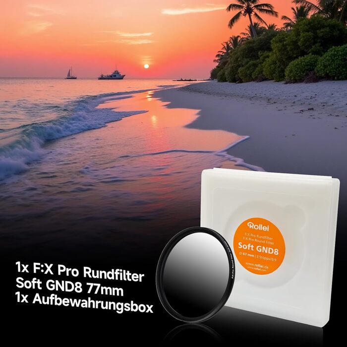 Фільтр градієнтний Rollei F:X Pro Soft GND 8 (77 мм) для фотографії пейзажів та архітектури