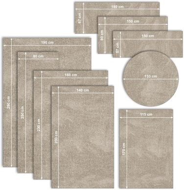 Килим Carpet Studio Maine Бежевий, 140x200 см, короткий ворс, для вітальні та спальні, прямокутний