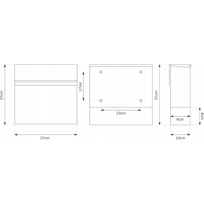 Поштова скринька настінна Anthrazit RAL 7016, велика (XXL) з можливістю гравіювання адреси та відділенням для газет