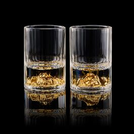 Набір келихів для шнапсу DUJUST 4cl (6 шт) з 24К позолотою, кришталь, без свинцю та BPA, декор для дому