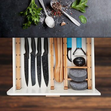 Relaxdays 18-piece Drawer Divider Set made of Bamboo