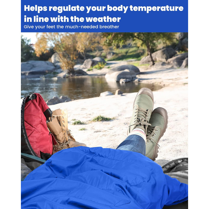 Сплячий мішок Outdoor Sportneer для дорослих та дітей - легкий спальник для кемпінгу, походів, рюкзаків, 220x75 см, блакитний