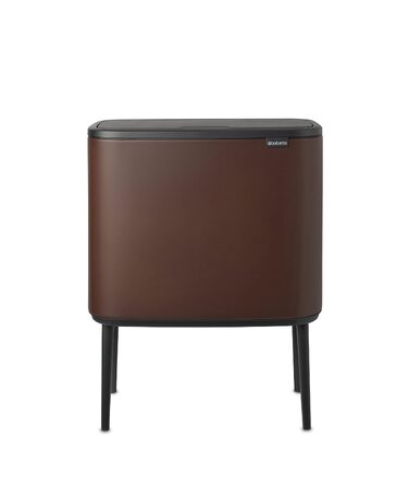 Сміттєвий відер Brabantia Bo Touch Bin на 36 л, металевий, з двома внутрішніми відрами (11л + 23л), колір Mineral Cosy Brown, 54 x 32 x 68 см