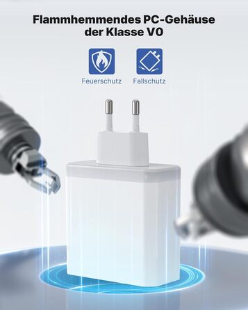 Зарядний пристрій USB 6-портовий, 33W, адаптер з QC 3.0, зарядний пристрій з декількома USB, мережевий адаптер для iPhone 16 15 14 13 12 11 Pro Max, iPad, смартфонів, білий