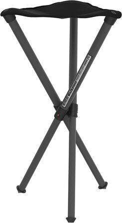 Туристичний складаний алюмінієвий табурет Walkstool Basic 60 см, 3-ніжковий, чорний, вантажопідйомність до 175 кг, Швеція