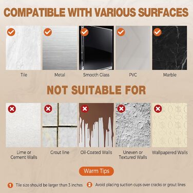 Сучасна душова полиця Lekesky, стійка до іржі, 2 шт., Gunmetal Grey, алюміній, на присосках, без свердління, з 12 гачками (прямокутна)