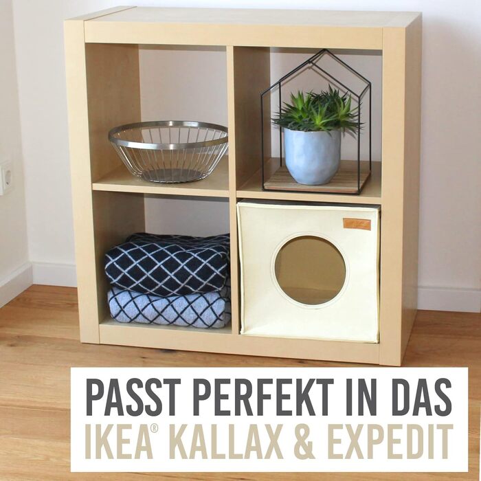 Кішка-будиночок з фетру для полиці (IKEA Kallax/Expedit) | Місце для сну кота | Клітка-гніздо для 2 котів | Бежевий