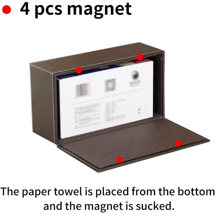 Тримач для серветок зі шкіри, стильний, міцний, для дому, офісу, автомобіля. Тримач для тканинних серветок, прямокутний, ретро-дизайн (1 шт.)