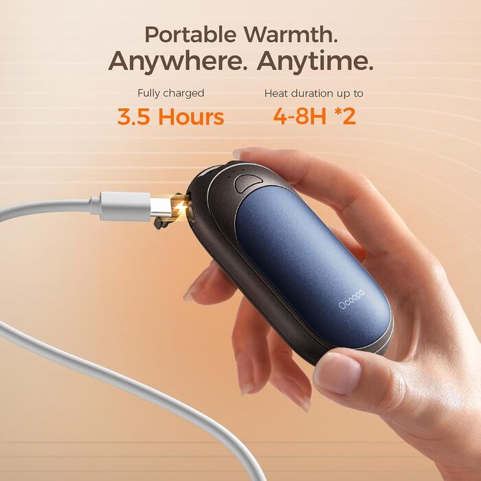 Електричні грілки для рук OCOOPA 2 шт. з магнітною основою, 5000mAh, 3 режими нагріву, компактні, для рукавичок, сумки, зимові аксесуари, подарунок