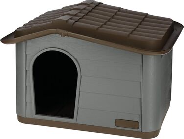 Kerbl Cat House Paola Eco (Cat Shelter UV and Weather Resistant, Cat Cave Indoor and Outdoor, Pet House, 60 x 51 x 41 cm, grey-green/brown) 81341