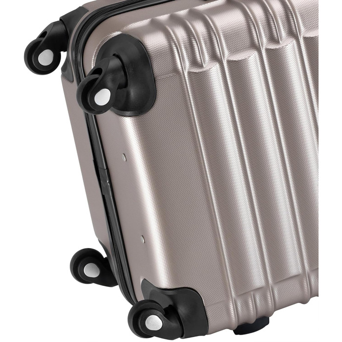 Набір валіз Zelsius 4 шт. | Колір шампань | ABS, з кодовим замком, 4 колеса, внутрішній роздільник | Ручна поклажа, набір валіз, великий валіза, Luggage Set