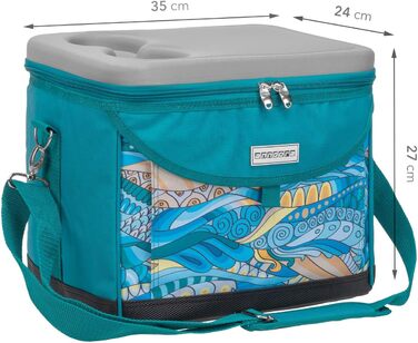 Термосумка Anndora 22L для пікніка, 35 x 24 x 27 см, блакитний колір (OCEAN turquoise)