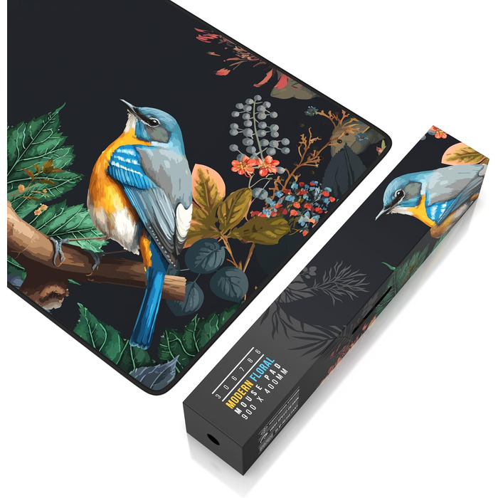 Ігровий килимок для миші CSL XXL Gaming Mousepad 900x400 мм, Alchemy (Modern Floral) — великий килимок на стіл для миші та клавіатури, сумісний з Razer, Logitech, Roccat