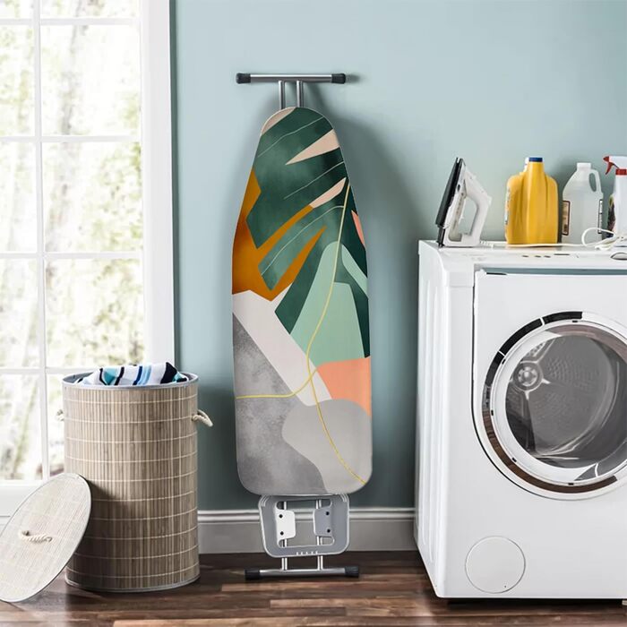 EcoNour Ironing Board Cover, 5-layer, 125 x 45 cm, heat-reflective coating, resistant to stains and burns, top made of 100% cotton, XL size for measurements with a 2.5 mm Blue
