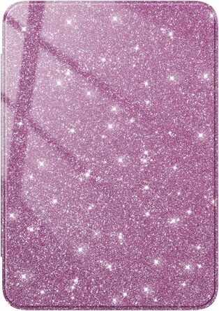 Чохол Fintie для Kindle 6 (11-го покоління) 2024/2022, прозомий, з авто-ввімкненням/вимкненням, для Kindle Basic 2024, фіолетовий з блискітками