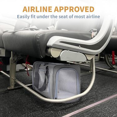 Транспортна сумка Petsfit для собак та котів, переноска для тварин, підходить для авіаперельотів та подорожей (Сірий, S)