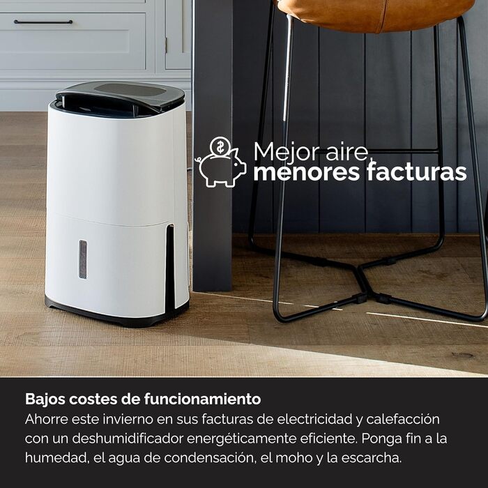 Зволожувач повітря MeacoDry Arete One 6L з очищувачем повітря | Тихий (32 dB), H13 HEPA-фільтр, для спалень та кімнат | 1.8L резервуар