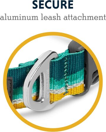 RUFFWEAR Crag Dog Collar, Reflective and Comfortable Collar for Everyday Use, Green Hills, 51–66 cm (Seafoam, 14
