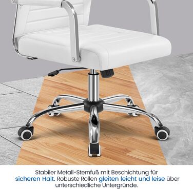 Офісне крісло Yaheetech з підлокітниками, офісний комп'ютерний крісло для начальника, стілець для роботи з високою спинкою, білий, до 136 кг