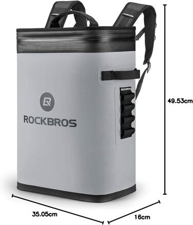 ROCKBROS Холодильна сумка-рюкзак 17L, 48 годин охолодження, водонепроникна, для пікніків, кемпінгу, риболовлі та подорожей