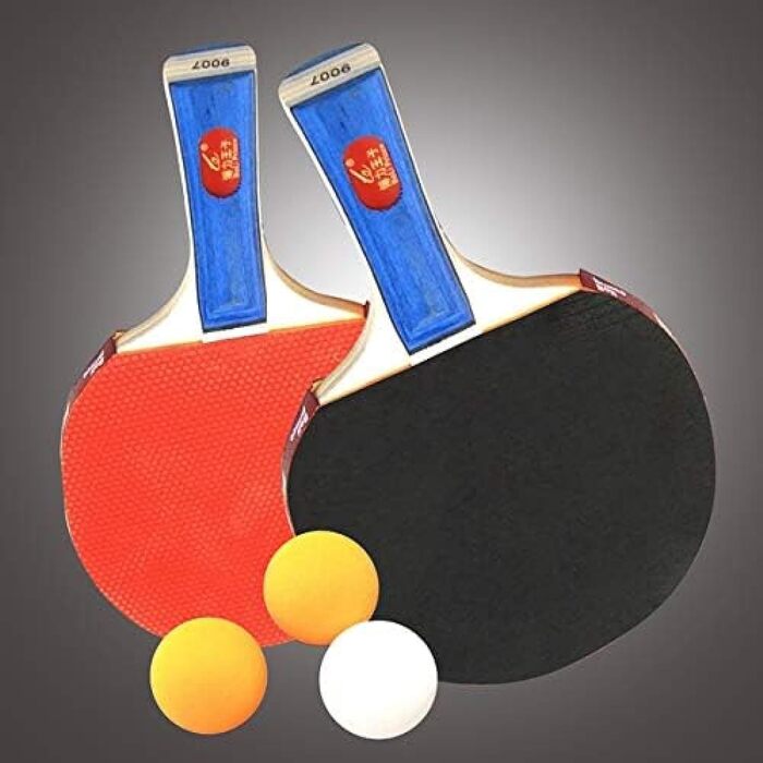 Набір для пінг-понгу для 2 гравців, 5 шт. - 2 ракетки та 3 м'ячі - для хобі, подорожей, тренувань (Indoor/Outdoor)