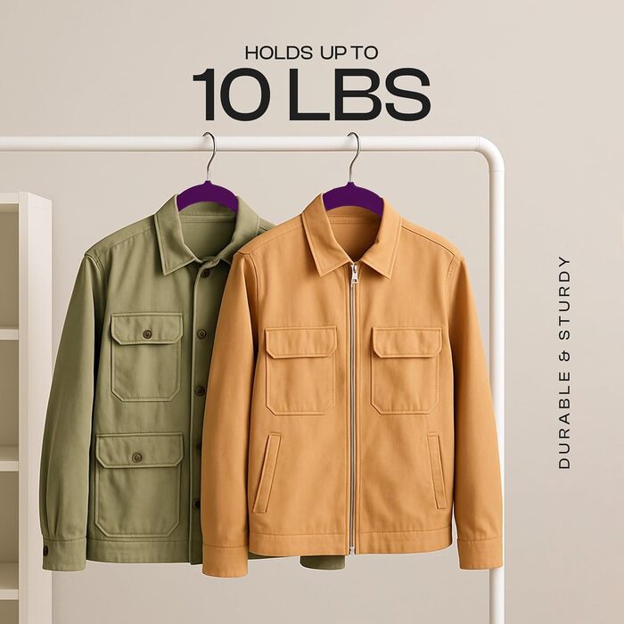 Плечики для одягу Utopia Home з оксамиту - антиковзаючі, міцні (20 шт.) - фіолетові