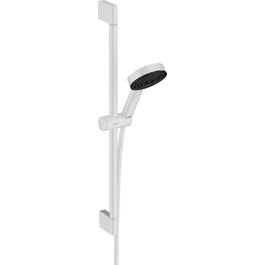 Hansgrohe Pulsify Select S Shower Set, water-saving showerhead with hose and holder, adjustable, hand shower with 3 spray patterns (Relaxation), Mattweiß (Matte White)