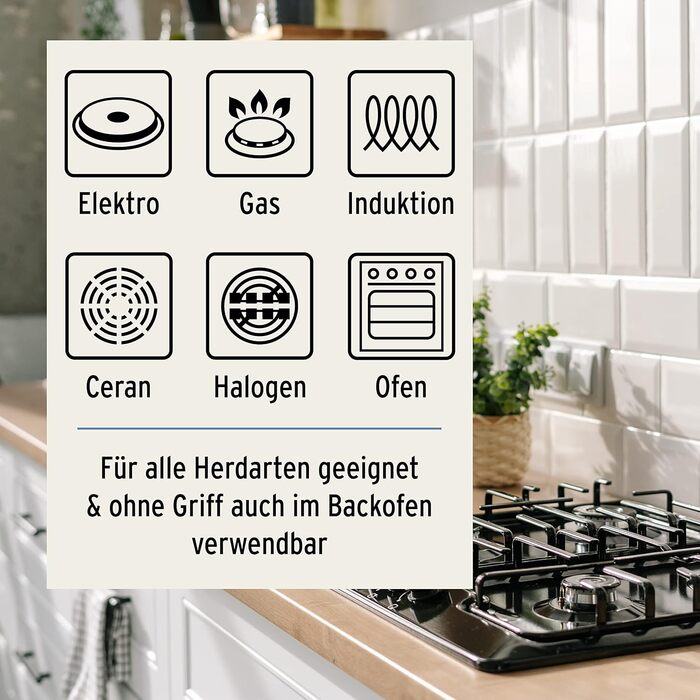 Гриль-сковорода індукційна 28x28 см, ручний огляд якості (Німеччина) | Для всіх типів плит | Знімний руків'я | Рівномірний нагрів | Легке очищення