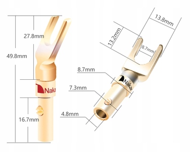 Акустичний кабель NAKAMICHI OFC 2x4мм² з роз'ємами 